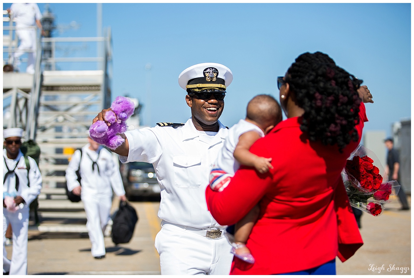 Welcome home USS Oscar Austin!!  So amazing to watch Robert hold his Daughter for the first time!!