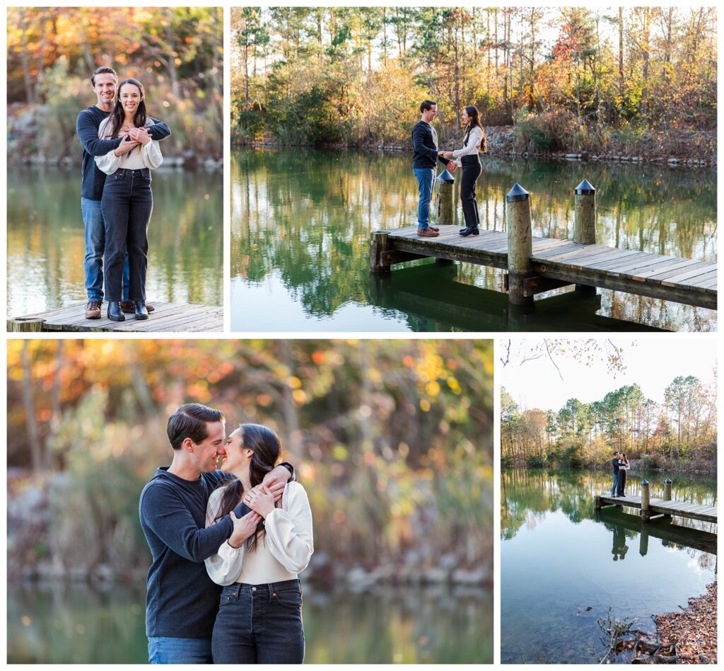 Carrie, Nick and Cooper | Oak Grove Lake Park Engagements in Chesapeake Virginia