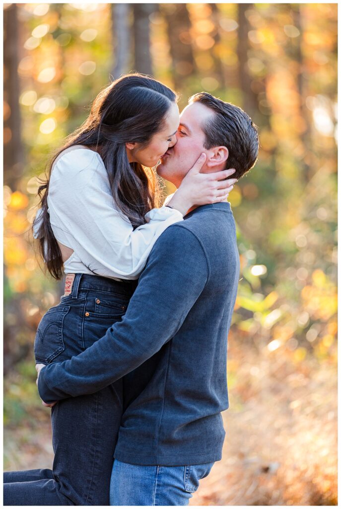 Carrie, Nick and Cooper | Oak Grove Lake Park Engagements in Chesapeake Virginia