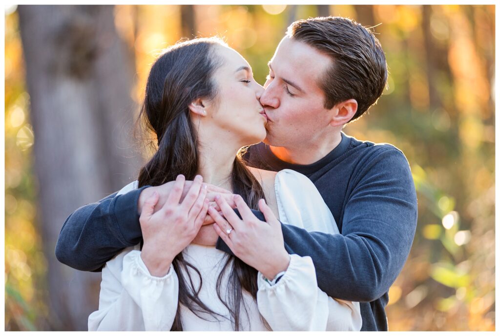 Carrie, Nick and Cooper | Oak Grove Lake Park Engagements in Chesapeake Virginia