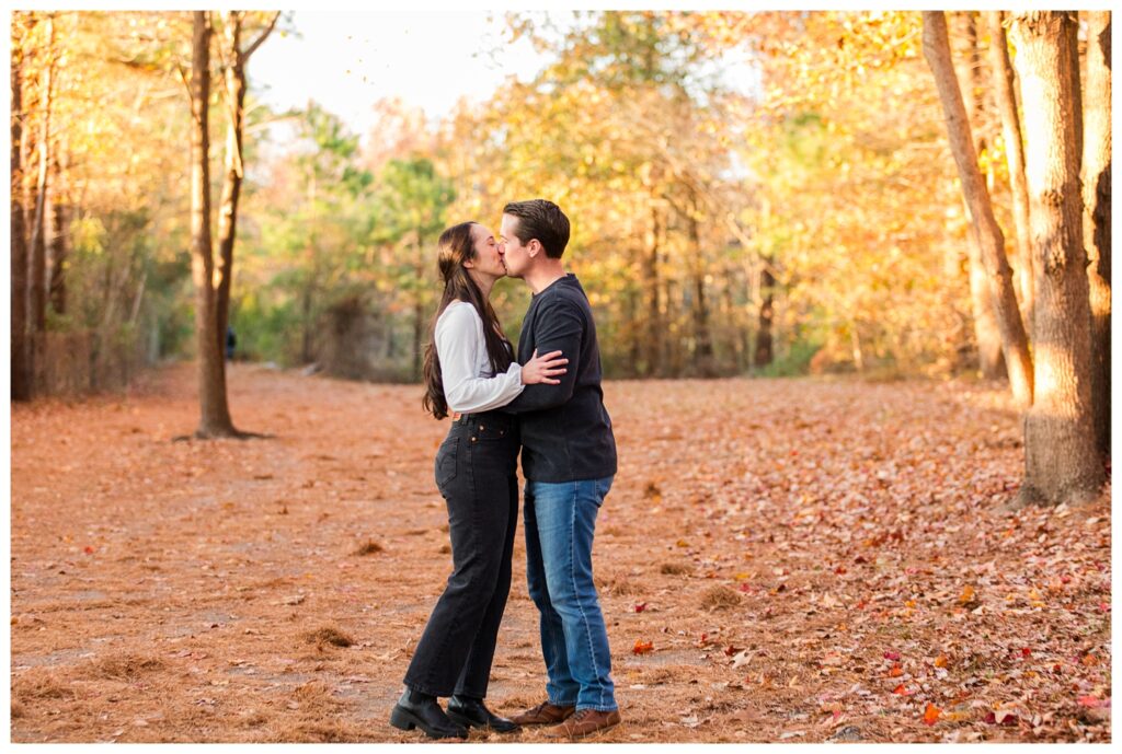 Carrie, Nick and Cooper | Oak Grove Lake Park Engagements in Chesapeake Virginia