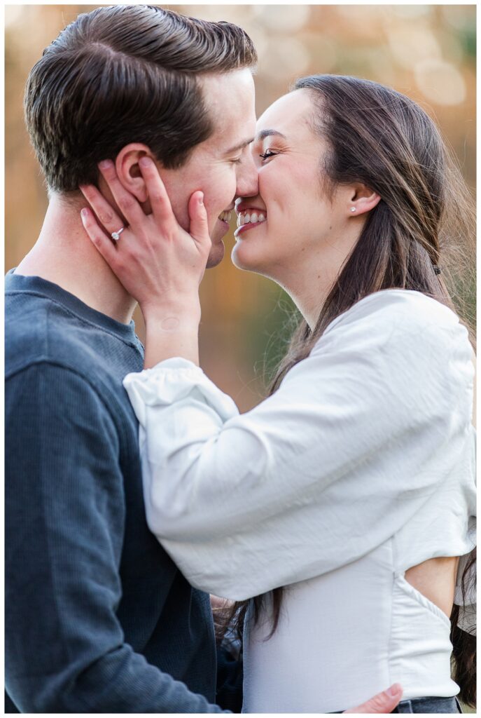 Carrie, Nick and Cooper | Oak Grove Lake Park Engagements in Chesapeake Virginia