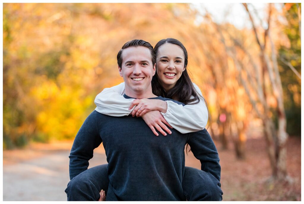 Carrie, Nick and Cooper | Oak Grove Lake Park Engagements in Chesapeake Virginia